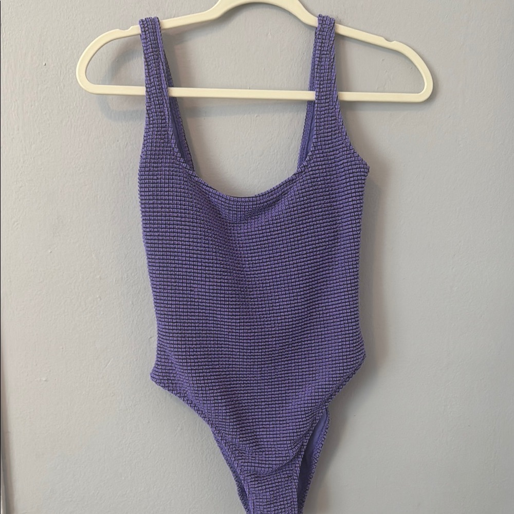 Arie Purple Textured Swimsuit